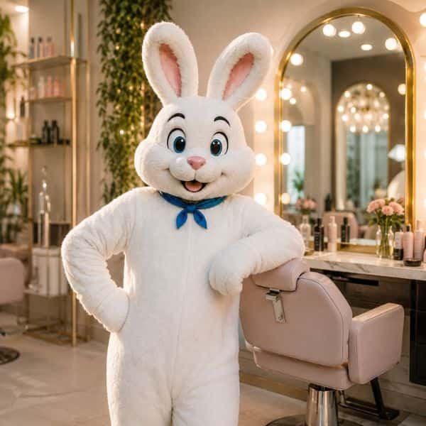 Conejo de Rank en un salón de belleza